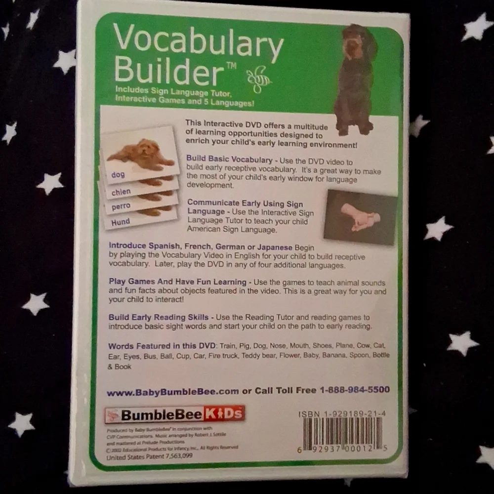 BumbleBee Kids Vocabulary Builder DVD 1 Includes Sign Language Tutor, 5 Language